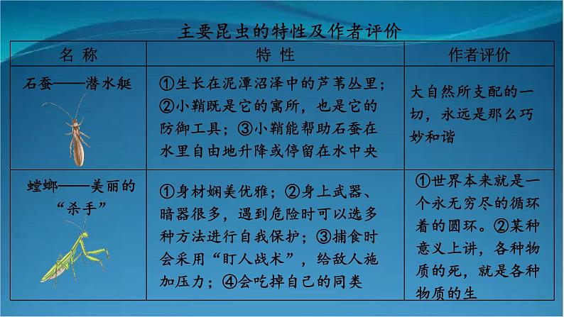 部编版语文八年级上册 名著导读 《昆虫记》 科普作品的阅读 精讲课件05