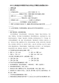 江苏省宜兴外国语学校2022-2023学年九年级上学期阶段练习卷一语文试题（含答案）