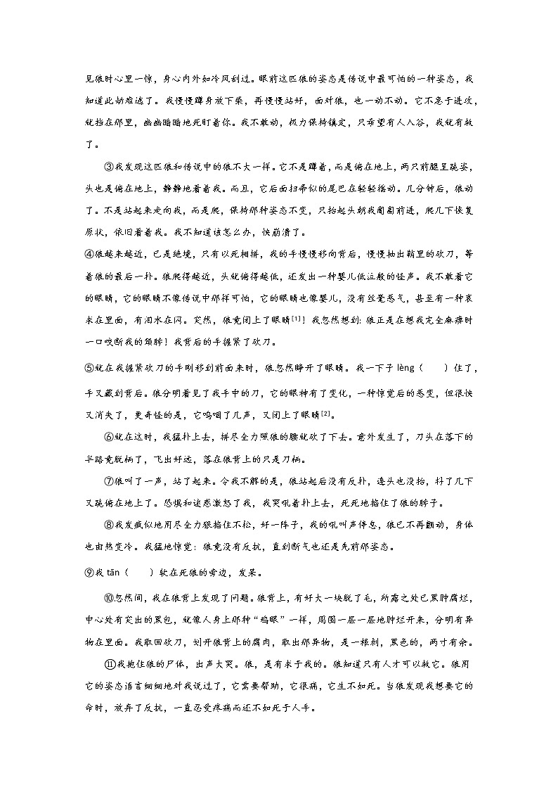 上海中考语文现代文阅读分类训练：小说类03