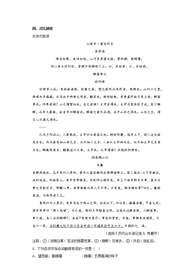 学霸复习——部编版语文九年级上学期期中抢分试题（九年级上全册）（二）第3页