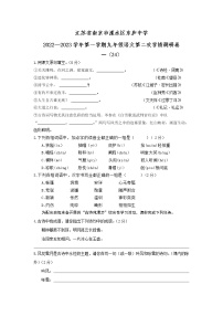 江苏省南京市溧水区东庐中学2022—2023学年九年级上学期第二次学情调研语文试卷(含答案)