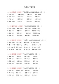 2022-2023学年部编版语文七年级上册期中期末考点专题01：字音字形（专题过关）