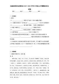 安徽省亳州市涡阳县2021-2022学年七年级上学期期末语文试题(含答案)