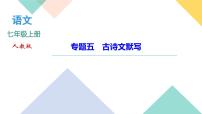 人教部编版语文七上 专题五　古诗文默写（练习课件PPT含答案）