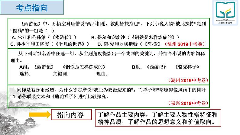 中考名著阅读专题复习  ——多部联读比较题解题初探 课件第6页