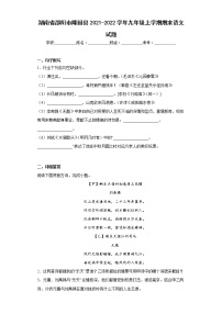 湖南省邵阳市隆回县2021-2022学年九年级上学期期末语文试题(含答案)