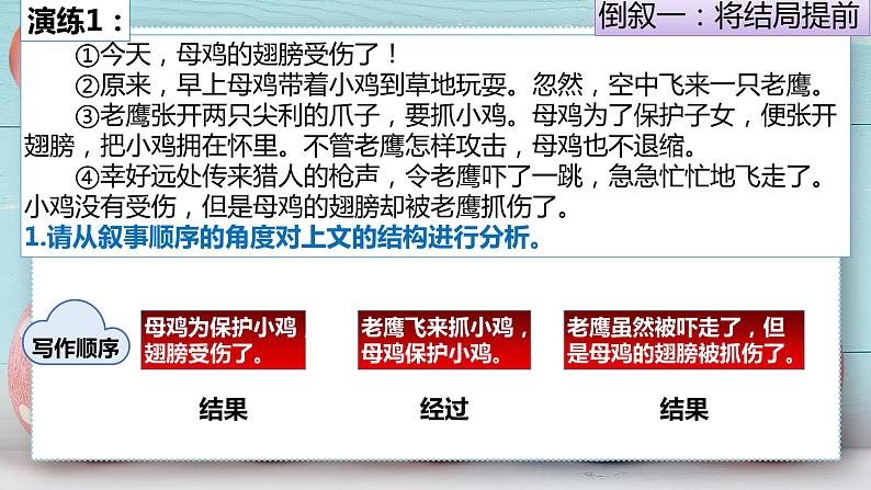 2023届人教部编版语文中考记叙文写作——倒叙写作课件06