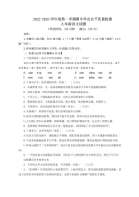 2022-2023学年上学期山东省青岛市市南区九年级期中语文试题（含答案）