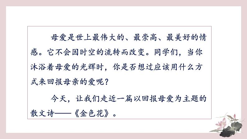 第7课《荷叶·母亲》课件    部编版语文七年级上册02