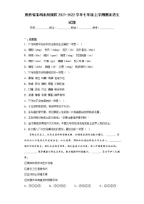 陕西省宝鸡市凤翔区2021-2022学年七年级上学期期末语文试题(含答案)