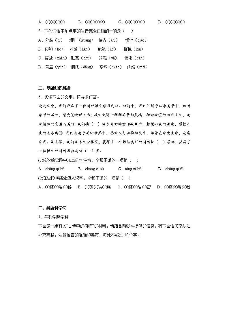 部编版语文七年级上册期末拔高试题（三）02