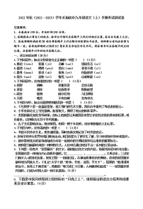 四川省仁寿县禾加镇初级中学校2022-2023学年九年级上学期半期考试语文试题(含答案)