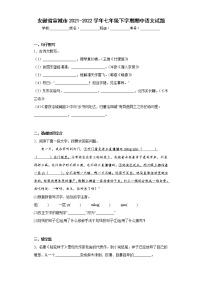 安徽省宣城市2021-2022学年七年级下学期期中语文试题(含答案)