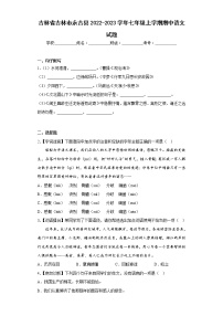 吉林省吉林市永吉县2022-2023学年七年级上学期期中语文试题(含答案)