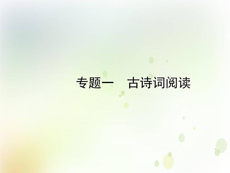 中考语文复习第二部分古诗文阅读与积累专题一古诗词阅读课件01