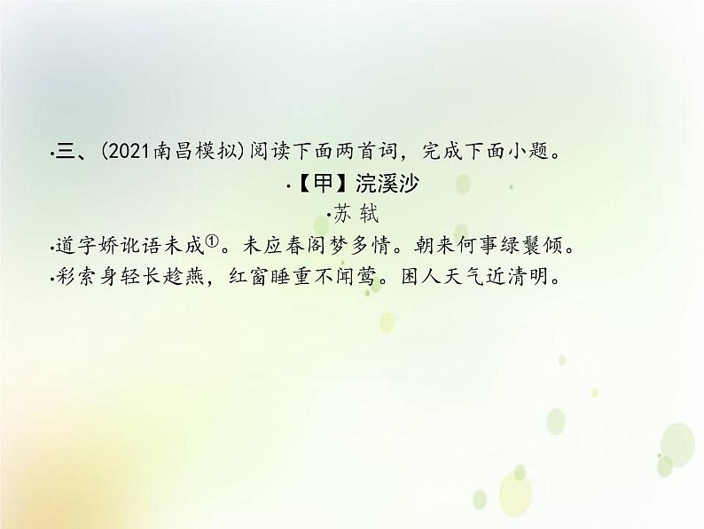 中考语文复习第二部分古诗文阅读与积累专题一古诗词阅读课件08