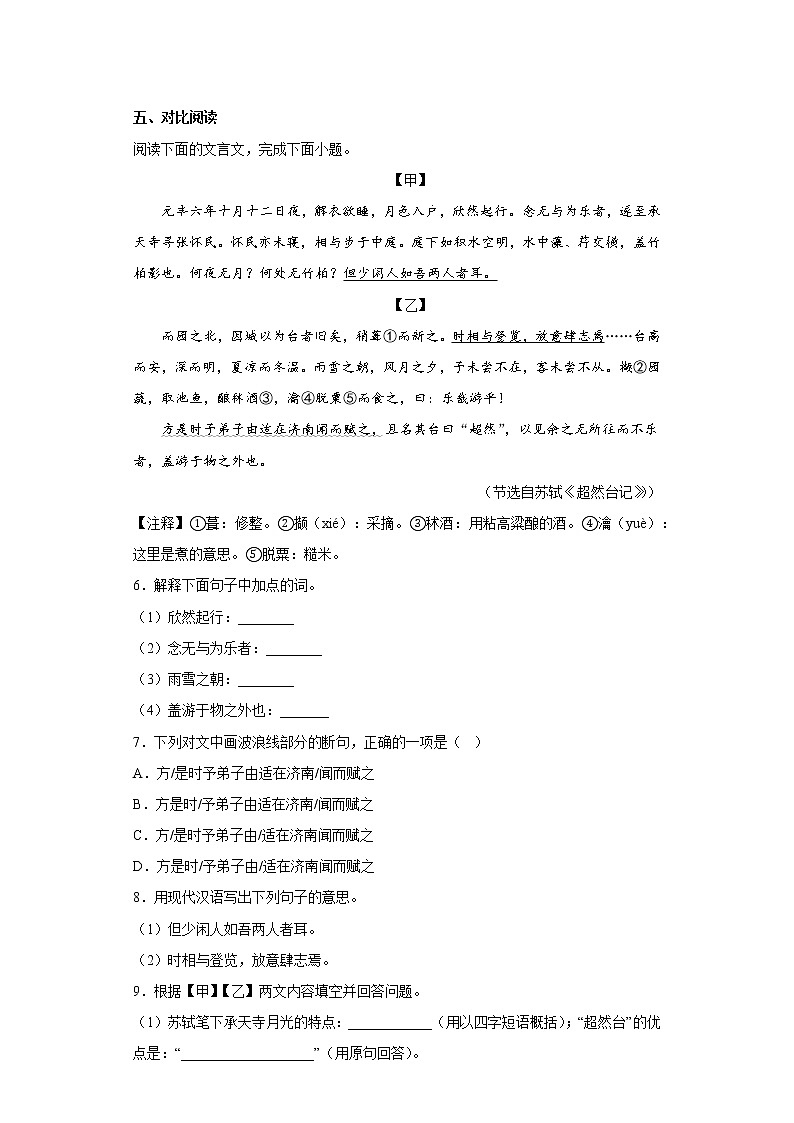 福建省泉州市晋江市安海片区2022-2023学年八年级上学期期中语文试题(含答案)第3页