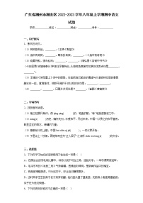 广东省潮州市潮安区2022-2023学年八年级上学期期中语文试题(含答案)
