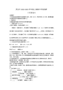 河南省灵宝市2022-2023学年八年级上学期期中考试语文试卷（含答案）