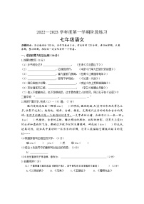 安徽省部分市县2022-2023学年七年级上学期期中考试语文试题(含答案)
