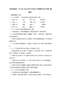 甘肃省酒泉市第二中学2021-2022学年七年级上学期期中语文试卷(含答案)