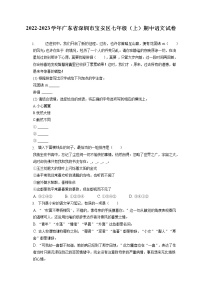 2022-2023学年广东省深圳市宝安区七年级（上）期中语文试卷（含答案解析）