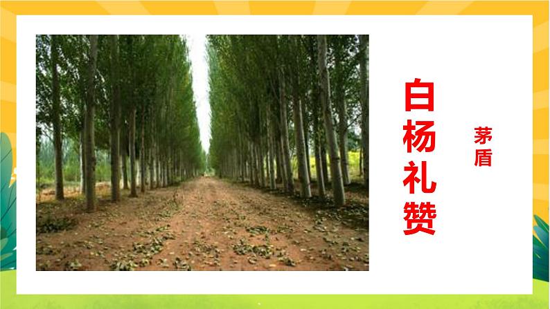 15《白杨礼赞》课件PPT+导学案+练习课件+课文朗读01