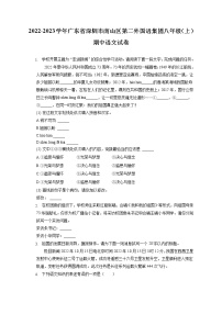 2022-2023学年广东省深圳市南山区第二外国语集团八年级（上）期中语文试卷（含答案解析）