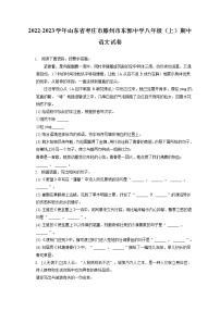 2022-2023学年山东省枣庄市滕州市东郭中学八年级（上）期中语文试卷（含答案解析）