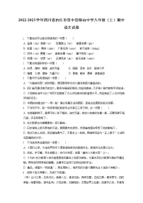 2022-2023学年四川省内江市资中县银山中学八年级（上）期中语文试卷（含答案解析）