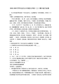2022-2023学年北京九中分校九年级（上）期中语文试卷（含答案解析）