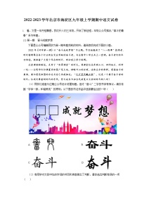 2022-2023学年北京市海淀区九年级上学期期中语文试卷（含答案解析）