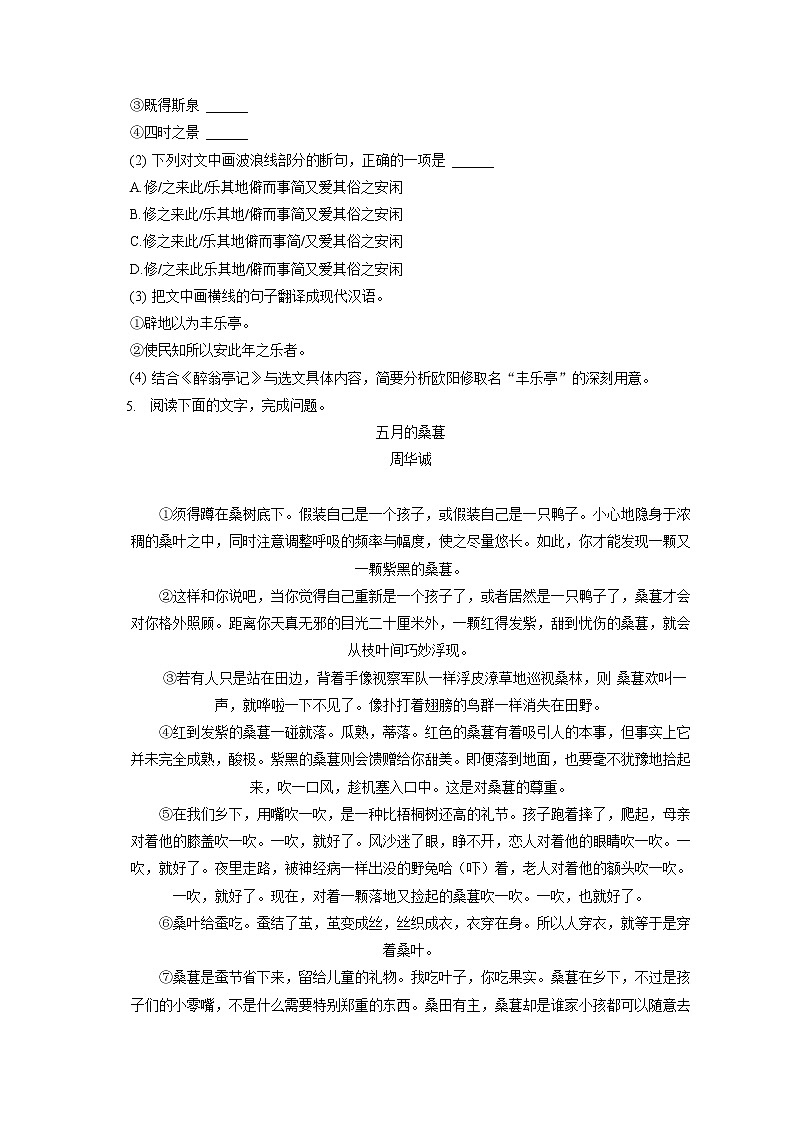 2022-2023学年福建省泉州市晋江市安海片区九年级（上）期中语文试卷（含答案解析）03