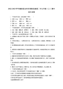 2022-2023学年湖南省永州市祁阳县浯溪二中九年级（上）期中语文试卷（含答案解析）