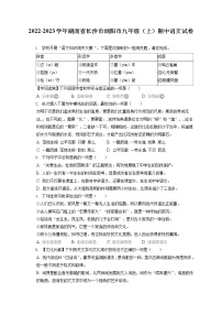 2022-2023学年湖南省长沙市浏阳市九年级（上）期中语文试卷（含答案解析）