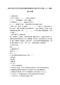 2022-2023学年江苏省无锡市梁溪区江南中学九年级（上）期中语文试卷（含答案解析）
