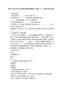 2022-2023学年江苏省无锡市梁溪区九年级（上）期中语文试卷（含答案解析）
