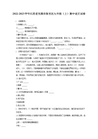 2022-2023学年江苏省无锡市新吴区九年级（上）期中语文试卷（含答案解析）