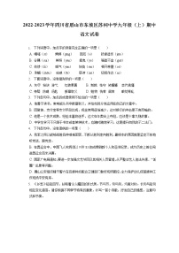 2022-2023学年四川省眉山市东坡区苏祠中学九年级（上）期中语文试卷（含答案解析）