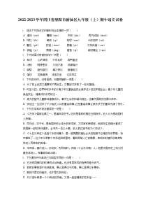 2022-2023学年四川省绵阳市游仙区九年级（上）期中语文试卷（含答案解析）