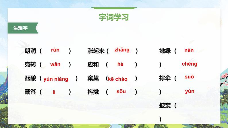 人教版语文七年级上册《春》精品教学课件07