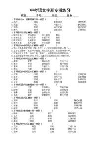 初中语文2023中考复习字形专项练习2（共40道选择题，附参考答案和解析）