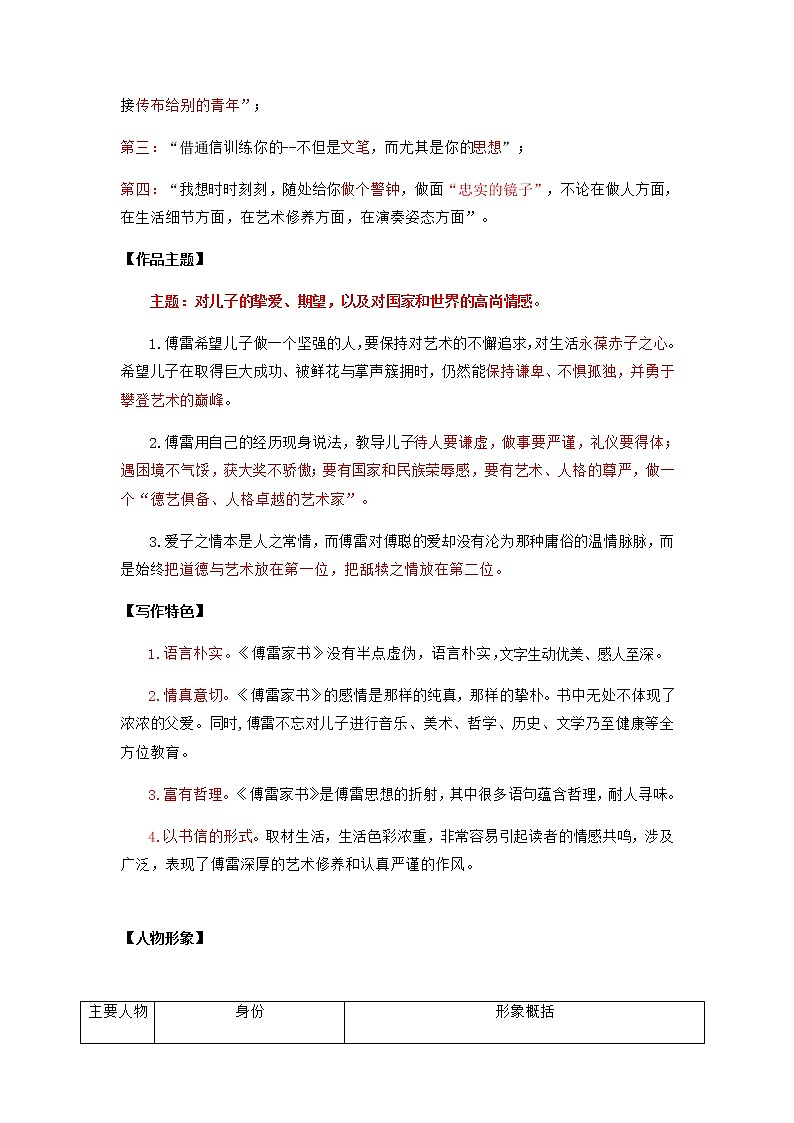 2023年中考语文名著阅读考前梳理盘点专题07  《傅雷家书》梳理盘点-第2页