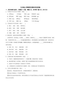 云南省曲靖市2022年九年级上学期语文期末考试试卷（附答案）