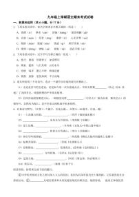 陕西省宝鸡市陈仓区2022年九年级上学期语文期末考试试卷（附答案）