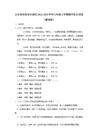 山东省济南市长清区2022-2023学年九年级上学期期中考试语文试卷(含答案)