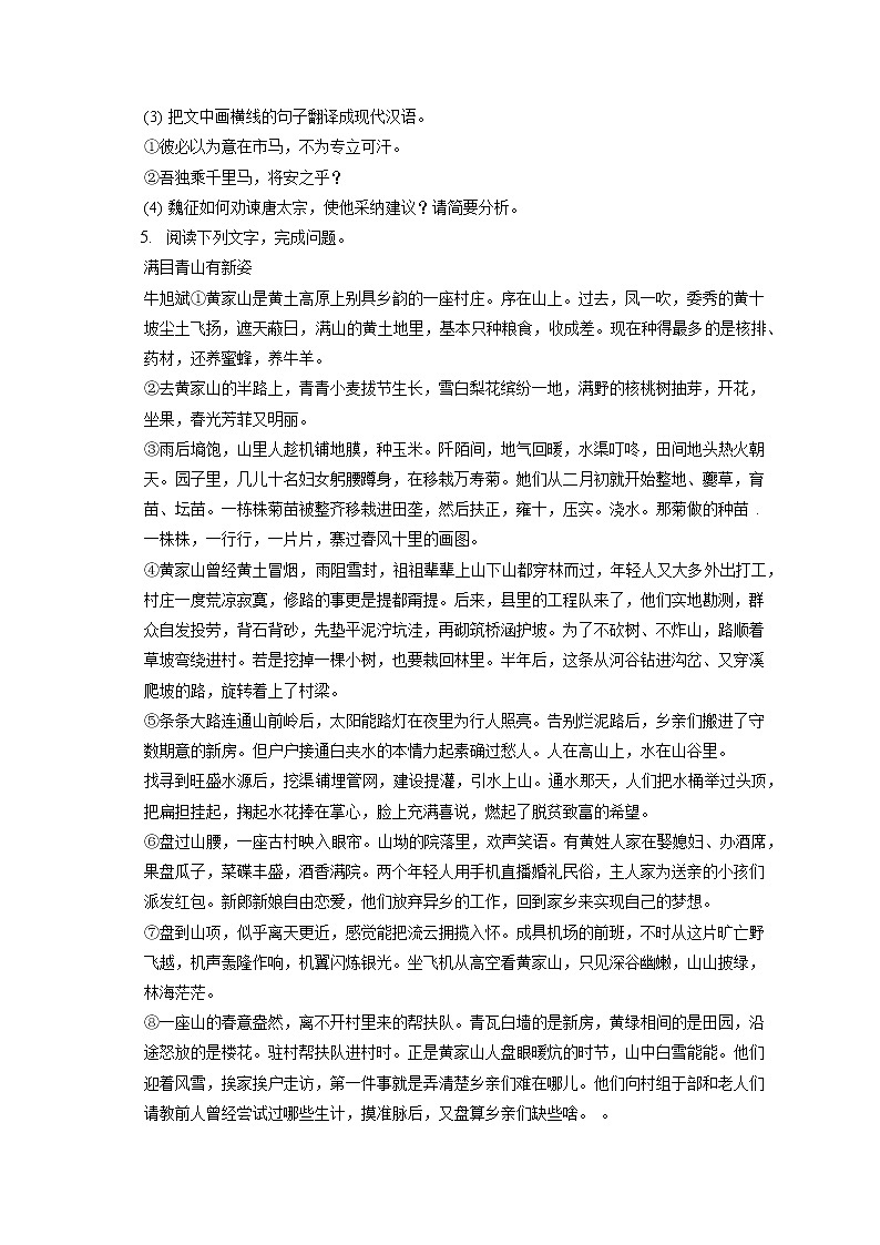 2021-2022学年福建省莆田七中九年级（上）期末语文试卷（含答案解析）03