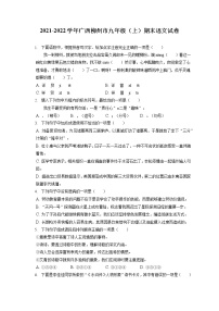 2021-2022学年广西柳州市九年级（上）期末语文试卷（含答案解析）