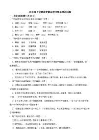 云南省玉溪市江川区2022年九年级上学期语文期末教学质量抽测试卷解析版