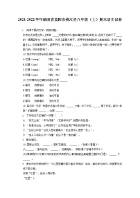 2021-2022学年湖南省益阳市桃江县八年级（上）期末语文试卷(含答案解析)